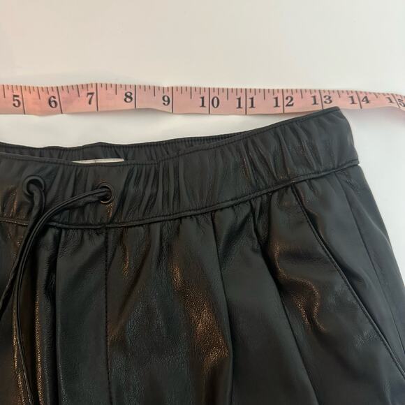 Zara Women's Black Faux Leather The Weekend Drawstring Pants Size Small - Picture 9 of 16